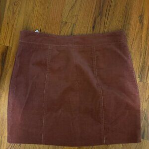 Red Corduroy Skirt
